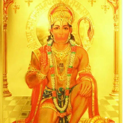 Hanuman ji golden poster