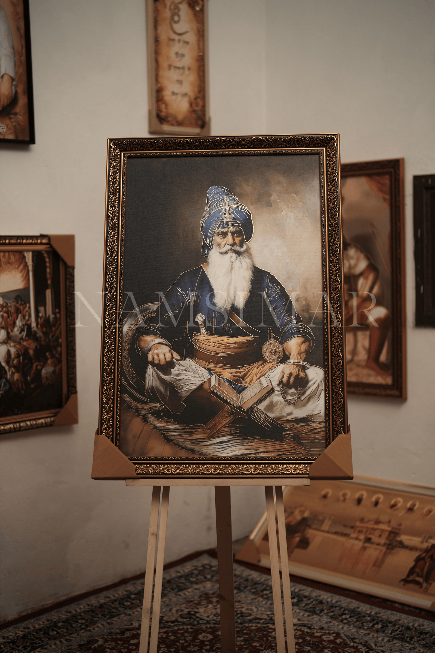 BABA DEEP SINGH JI ( golden embossed ) 4-2 FEET