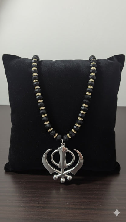 Premium Khanda Car Hanging ( Pure Stones )