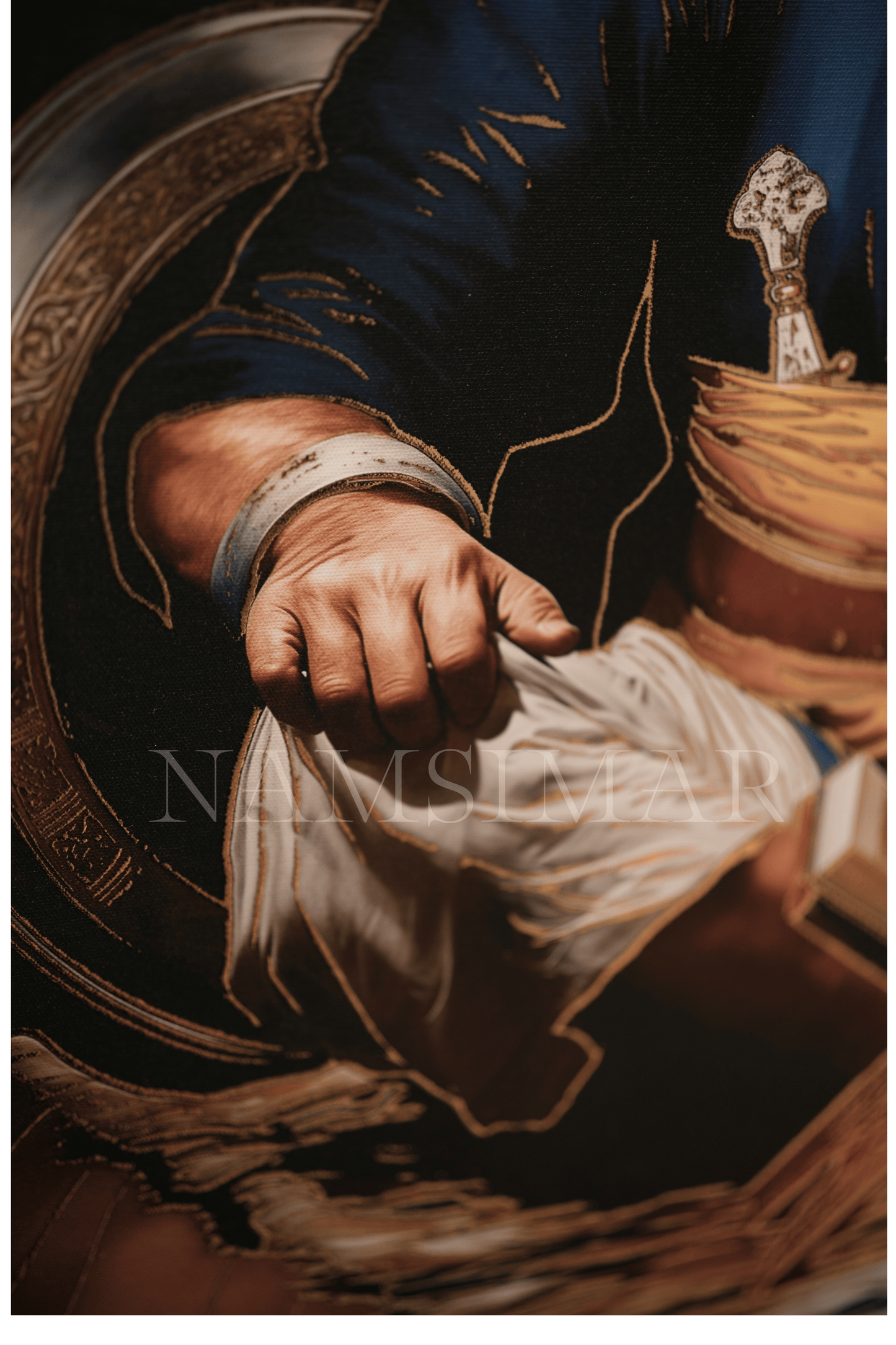 BABA DEEP SINGH JI ( golden embossed ) 4-2 FEET