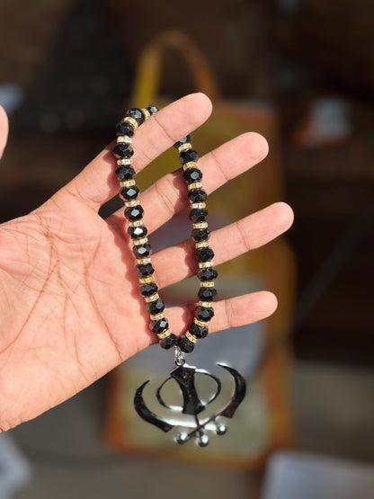 Premium Khanda Car Hanging ( Pure Stones )